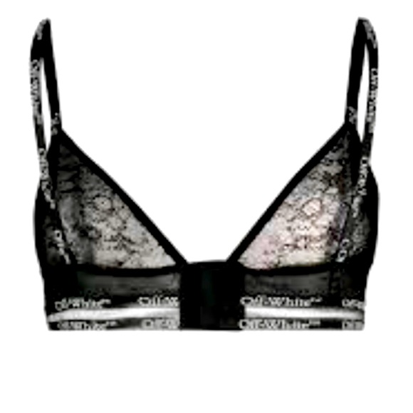 OFF-WHITE Floral Lace Logo Bra - Picture 1 of 4
